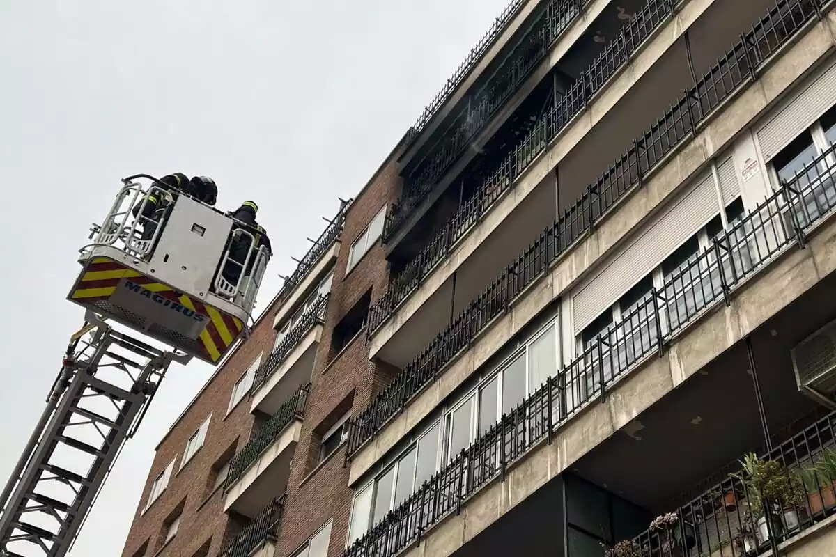 Incendio en un piso de Madrid