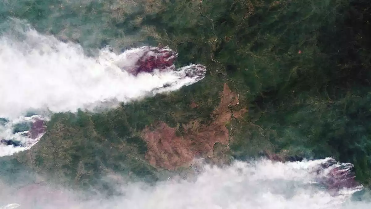 Imatge de satèl·lit dels incendis siberians