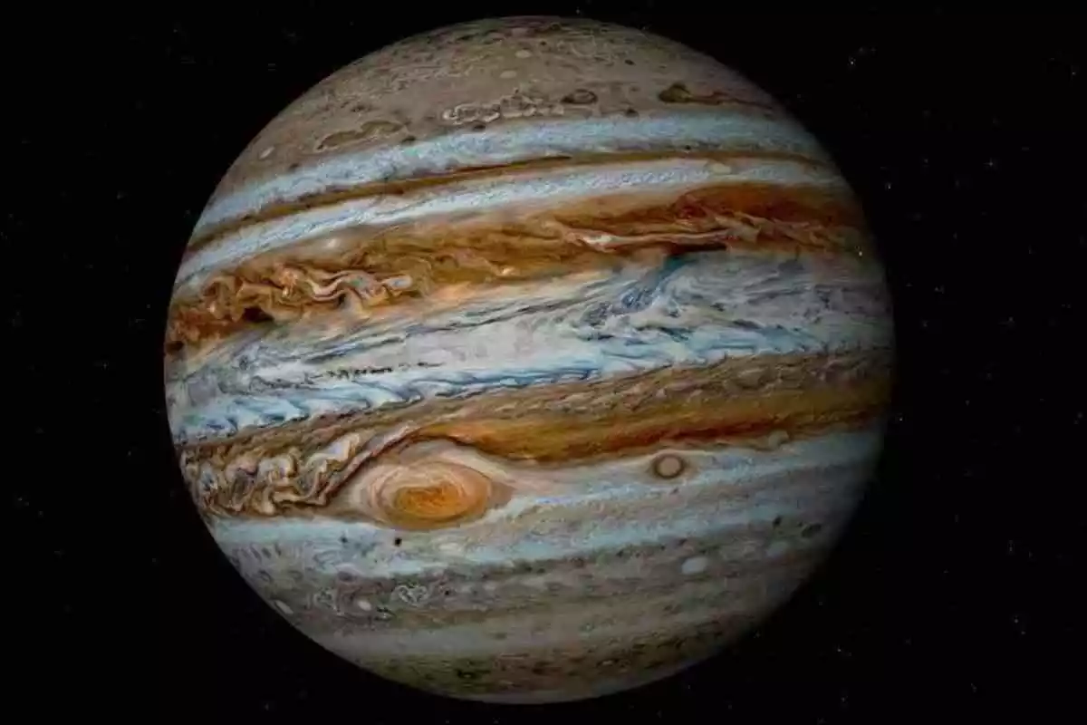 Imagen ilsutrativa de Júpiter desde el espacio