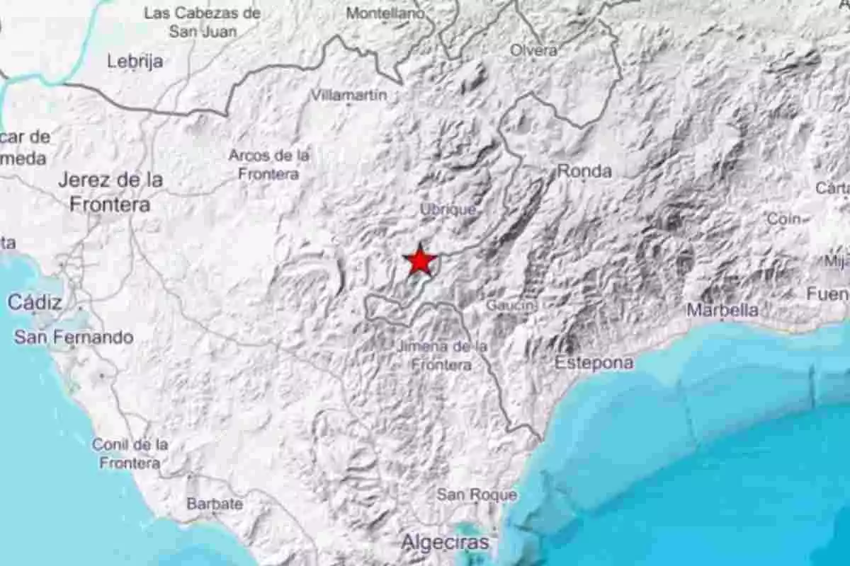 Epicentro del terremoto que se ha registrado en Ubrique (Cádiz)