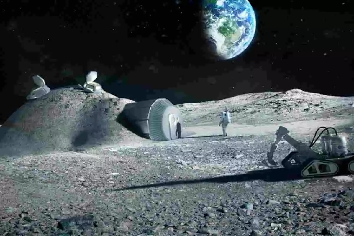 Imagen ilustrativo de una colonia de humanos en la Luna