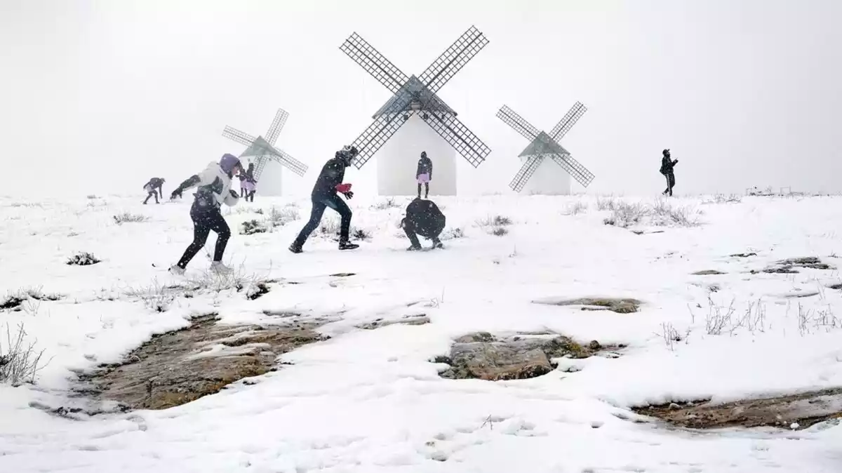 Imagen de la nevada del temporal Filomena en Castilla-la Mancha