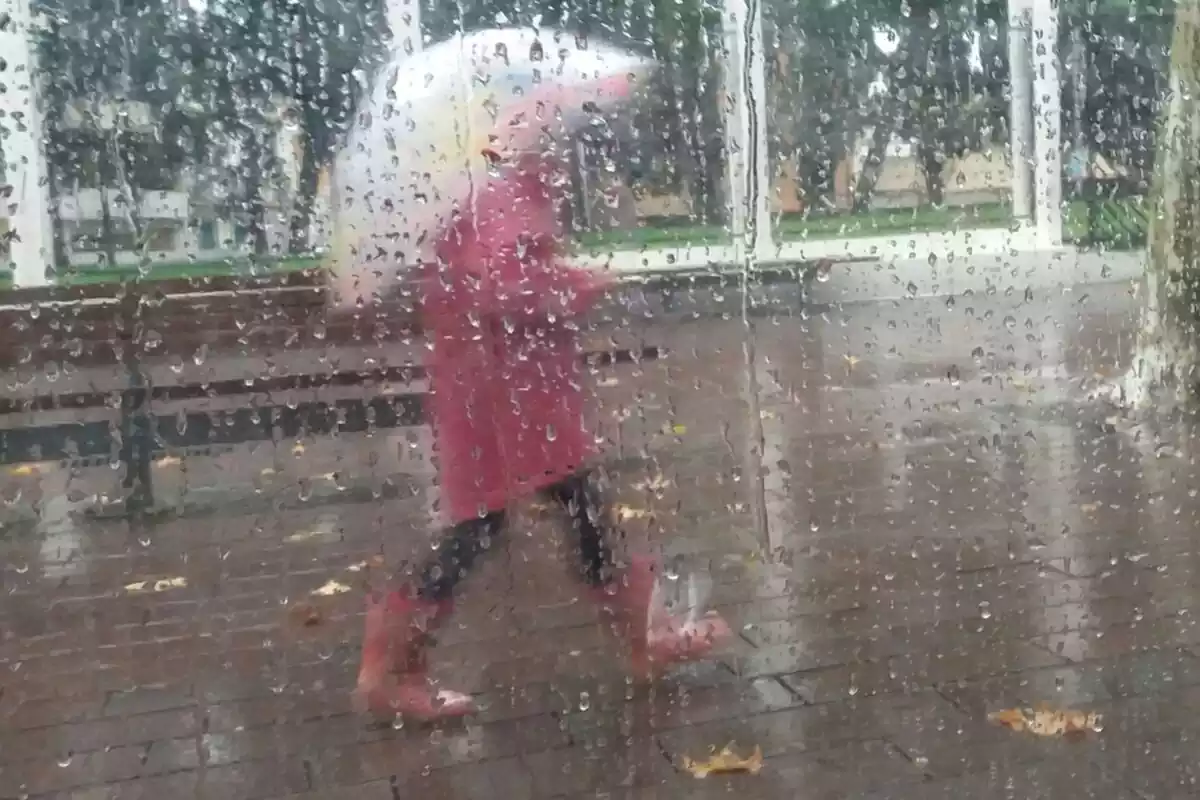 Imagen de una persona con paraguas