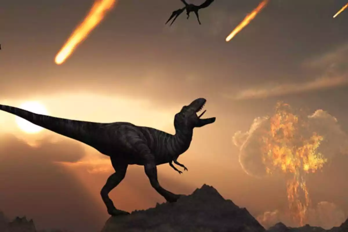 Imagen ilustrativa del impacto del meteorito que extinguió a los dinosauros